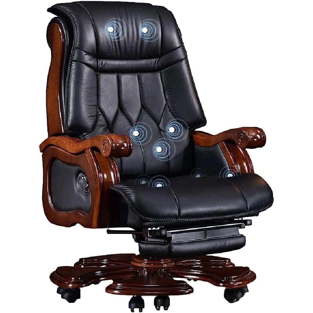 FMURY Office Chair Recliner Leather Ergonomic Manager and Executive Office Chair
