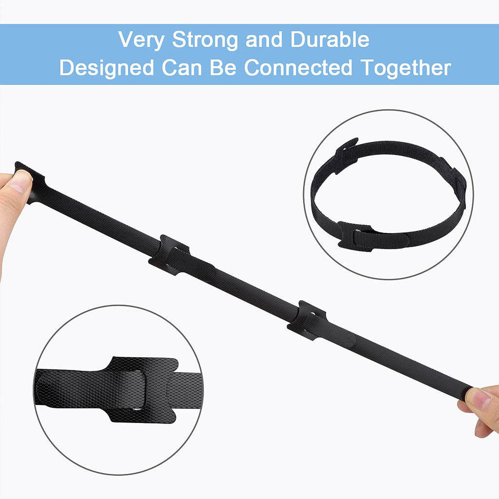 Nettbe Adjustable Hook-and-Loop Cable Ties and Cord Straps