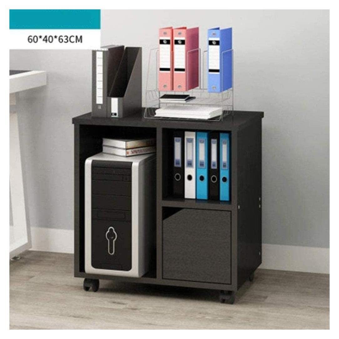 Medium Wooden Mobile File Cabinet with Storage Drawers
