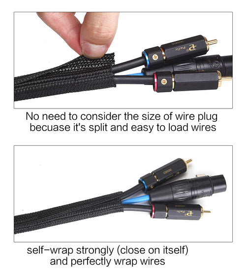 Alex Tech Split Cable Sleeve for Pet Chew Protection