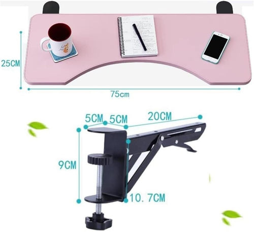 65 cm Teak Clamp-On Keyboard Tray and Desk Extender