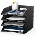 4-Pack Stackable Letter-Size Paper and File Organizer Trays