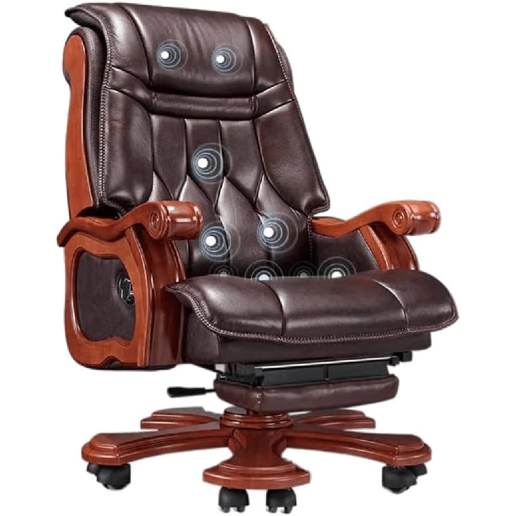 FMURY Office Chair Recliner Leather Ergonomic Manager and Executive Office Chair