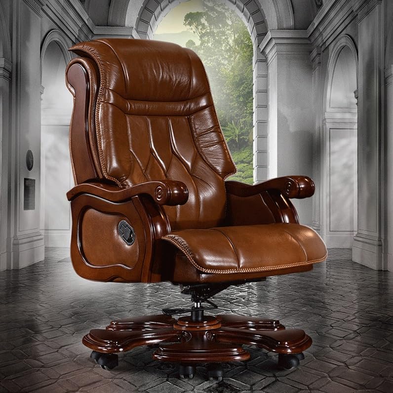 FMURY Office Chair Recliner Leather Ergonomic Manager and Executive Office Chair