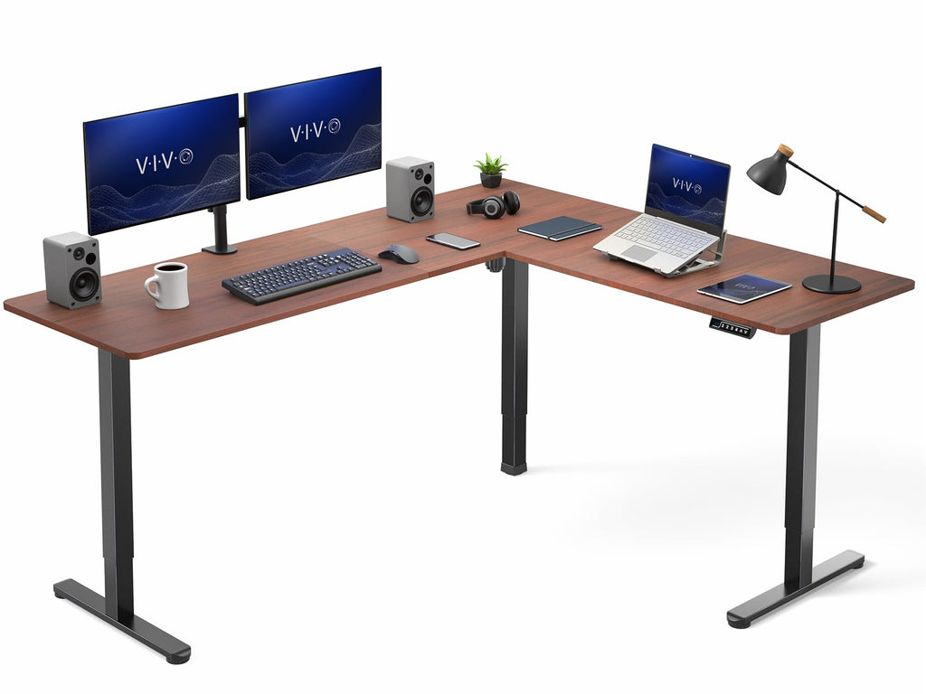 VIVO Electric Height Adjustable Corner Stand Up Desk, Table Top, Frame, L-Shaped Standing Workstation, 3CT Series