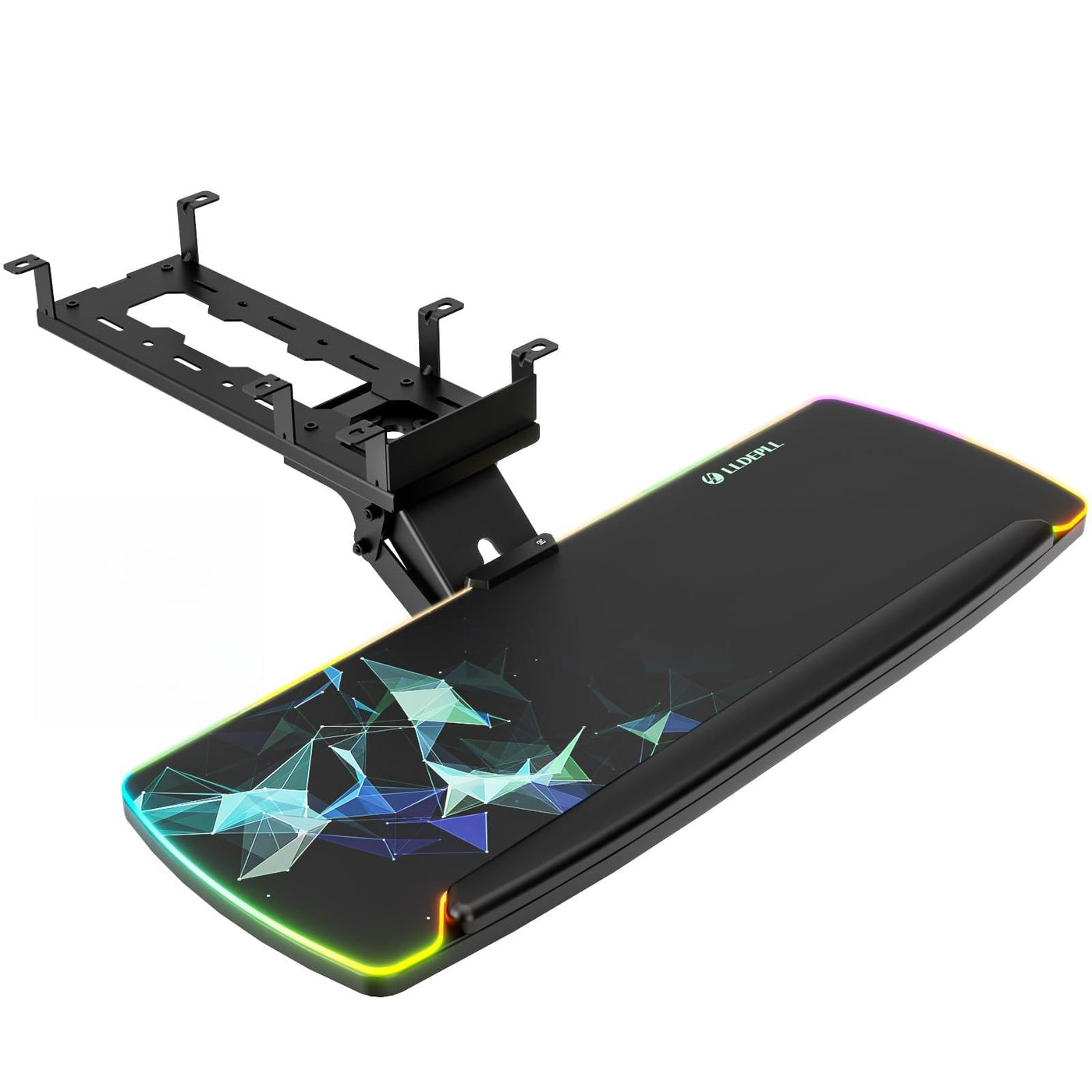 LLDEPLL 360° Adjustable Under-Desk Keyboard Tray with Drawer