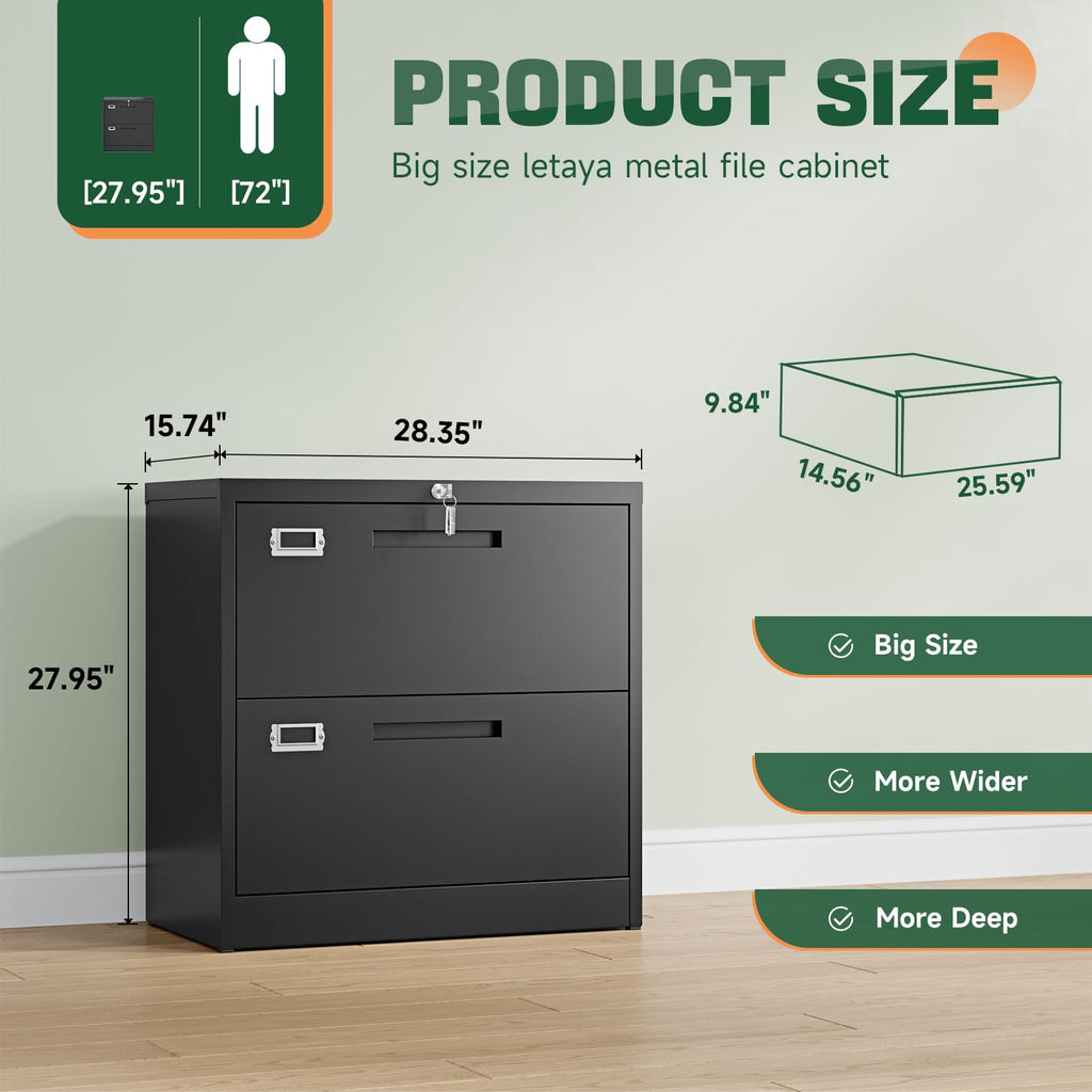 Letaya Metal Lateral File Cabinet with 2 to 5 Drawers