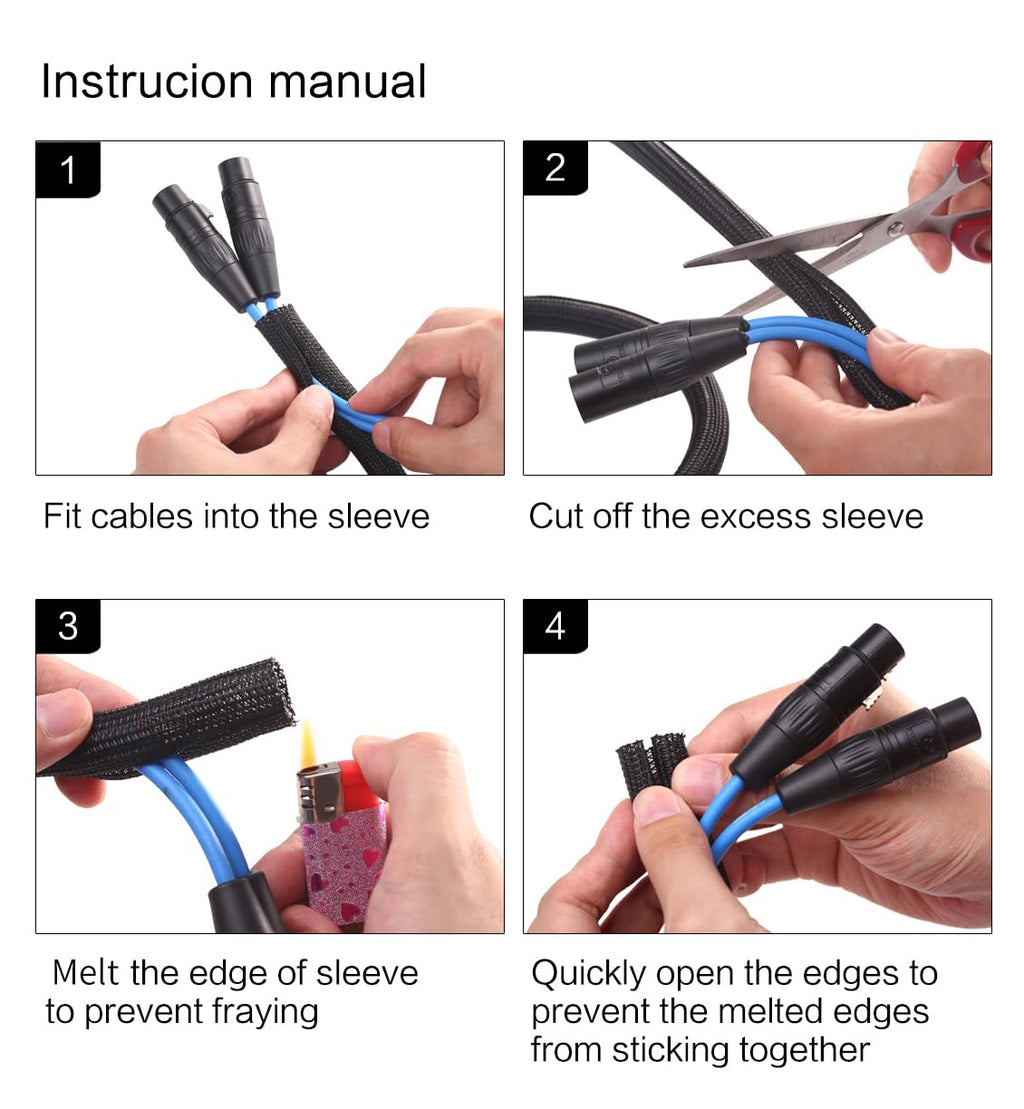 Alex Tech Split Cable Sleeve for Pet Chew Protection