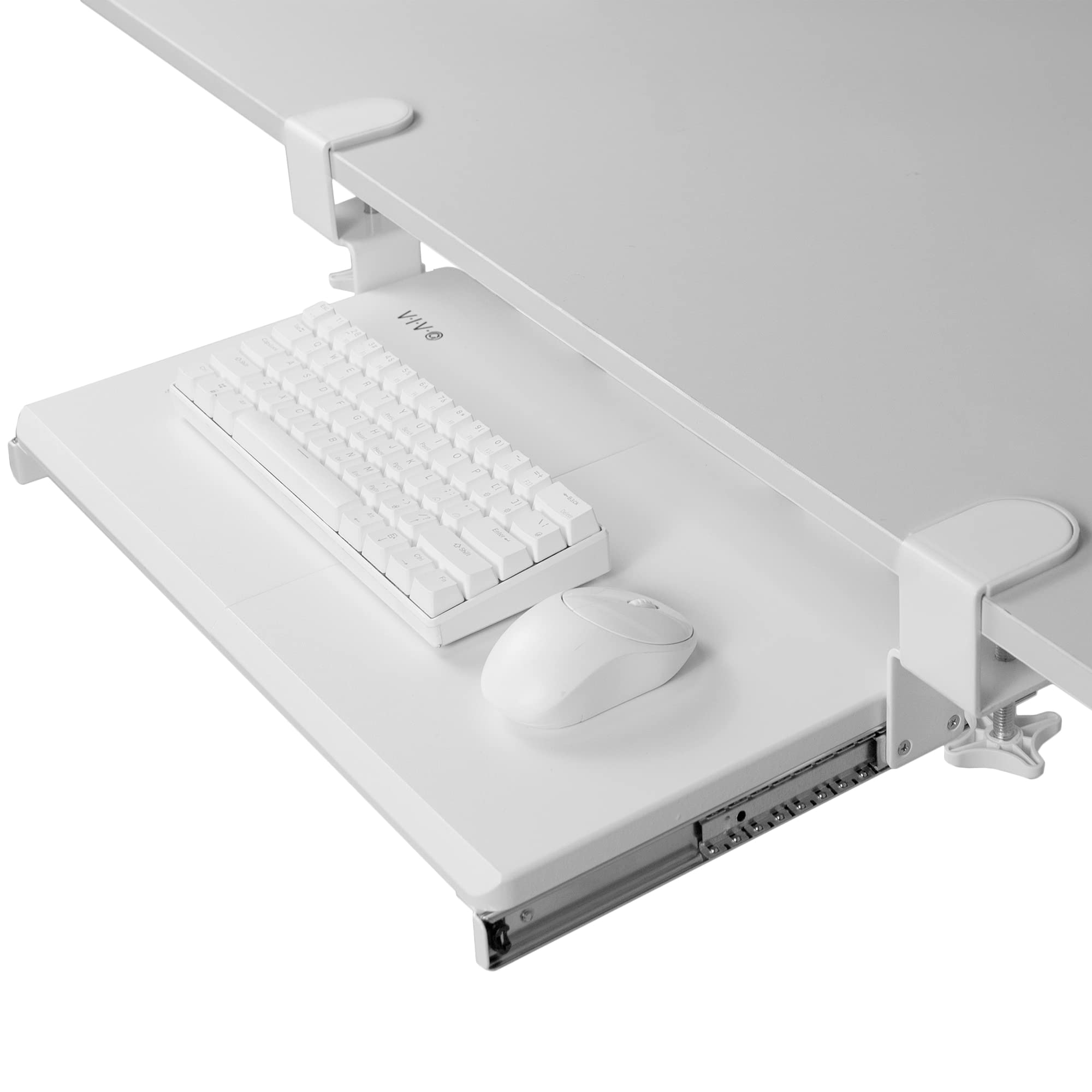 VIVO Clamp-On Under-Desk Pull-Out Keyboard and Mouse Tray