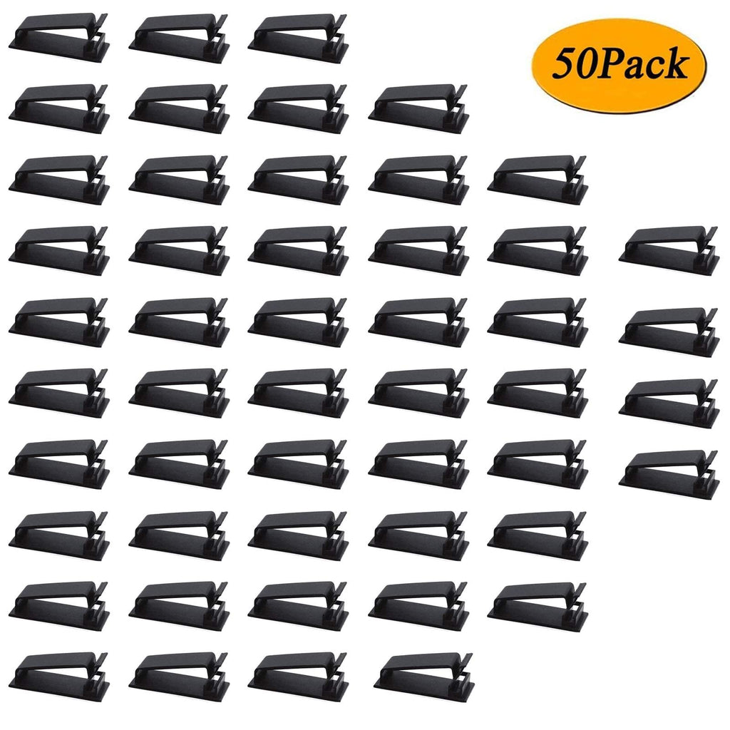SOULWIT Self-Adhesive Cable Management Clips, 50-Piece Set