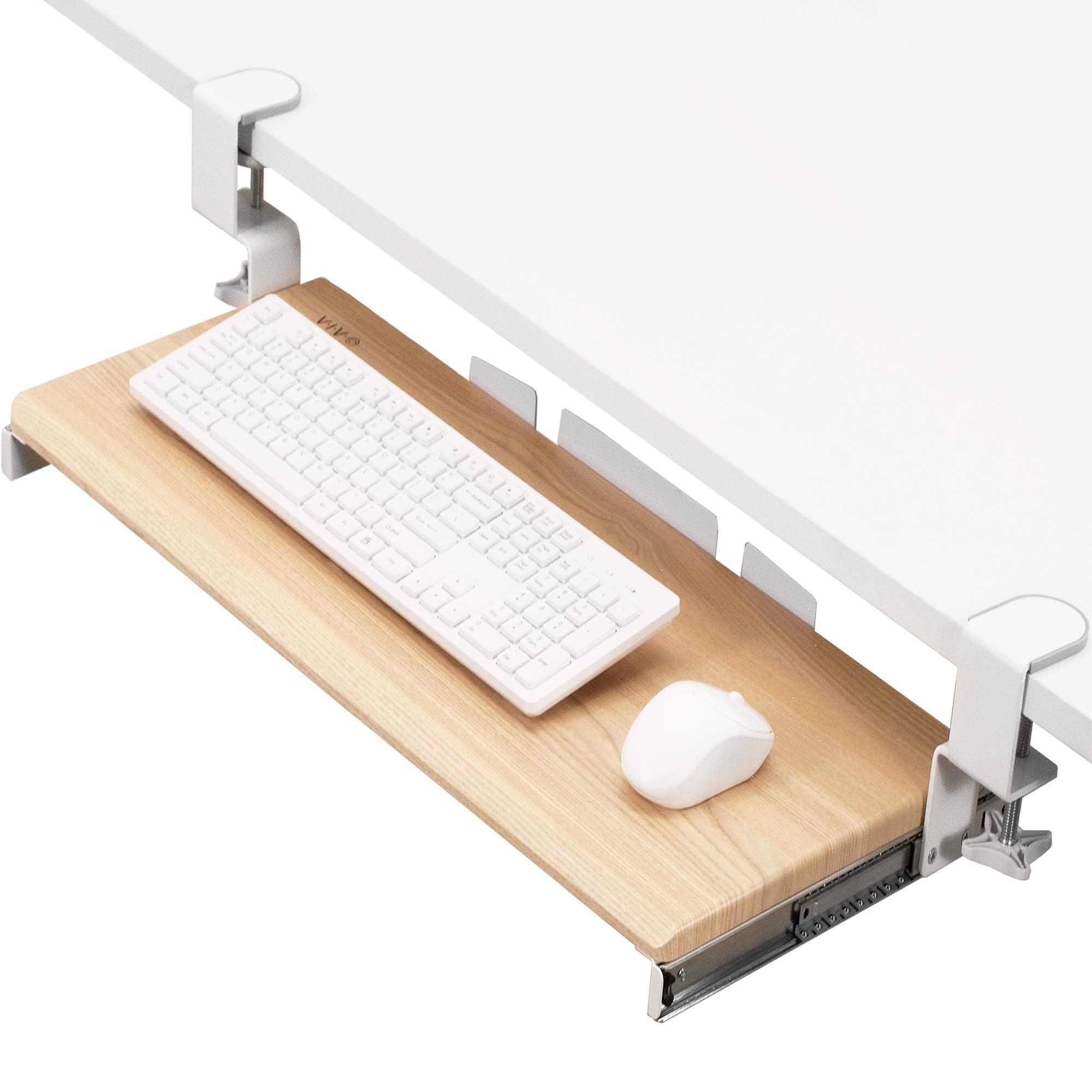 VIVO Clamp-On Under-Desk Pull-Out Keyboard and Mouse Tray