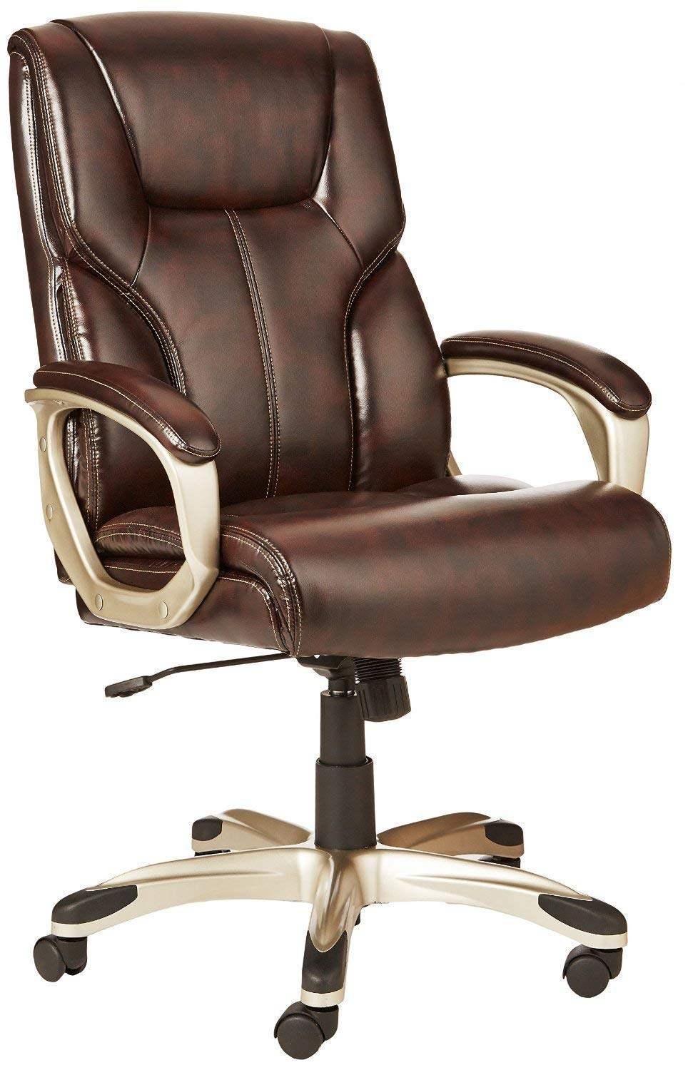 Amazon Basics High-Back, Executive, Swivel, Adjustable Office Desk Chair with Casters