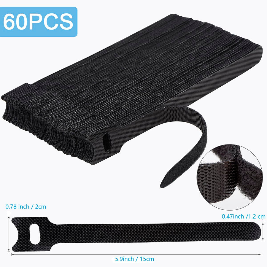 Nettbe Adjustable Hook-and-Loop Cable Ties and Cord Straps