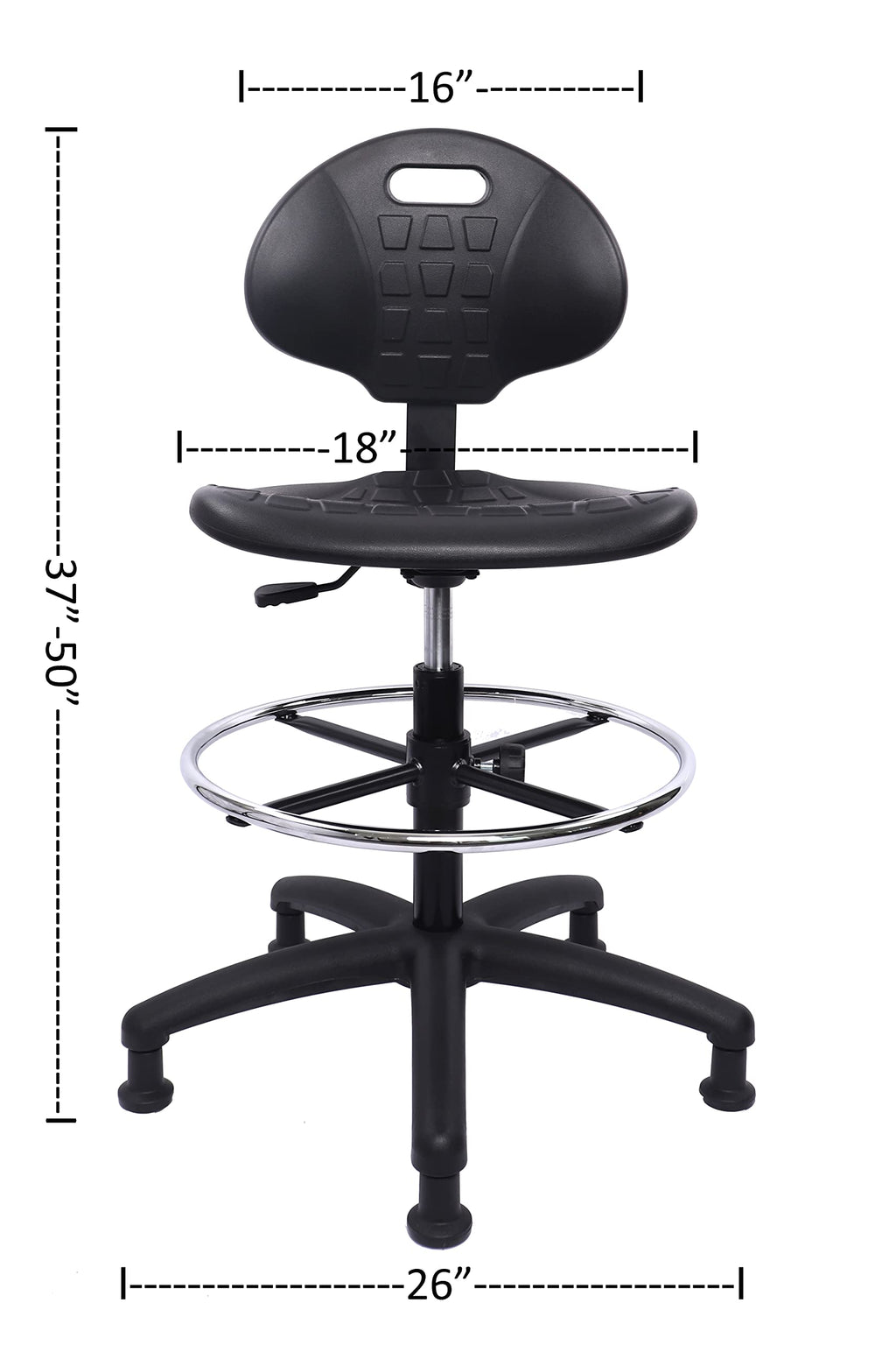 Chair Master Heavy-Duty Polyurethane Drafting Stool with Footring