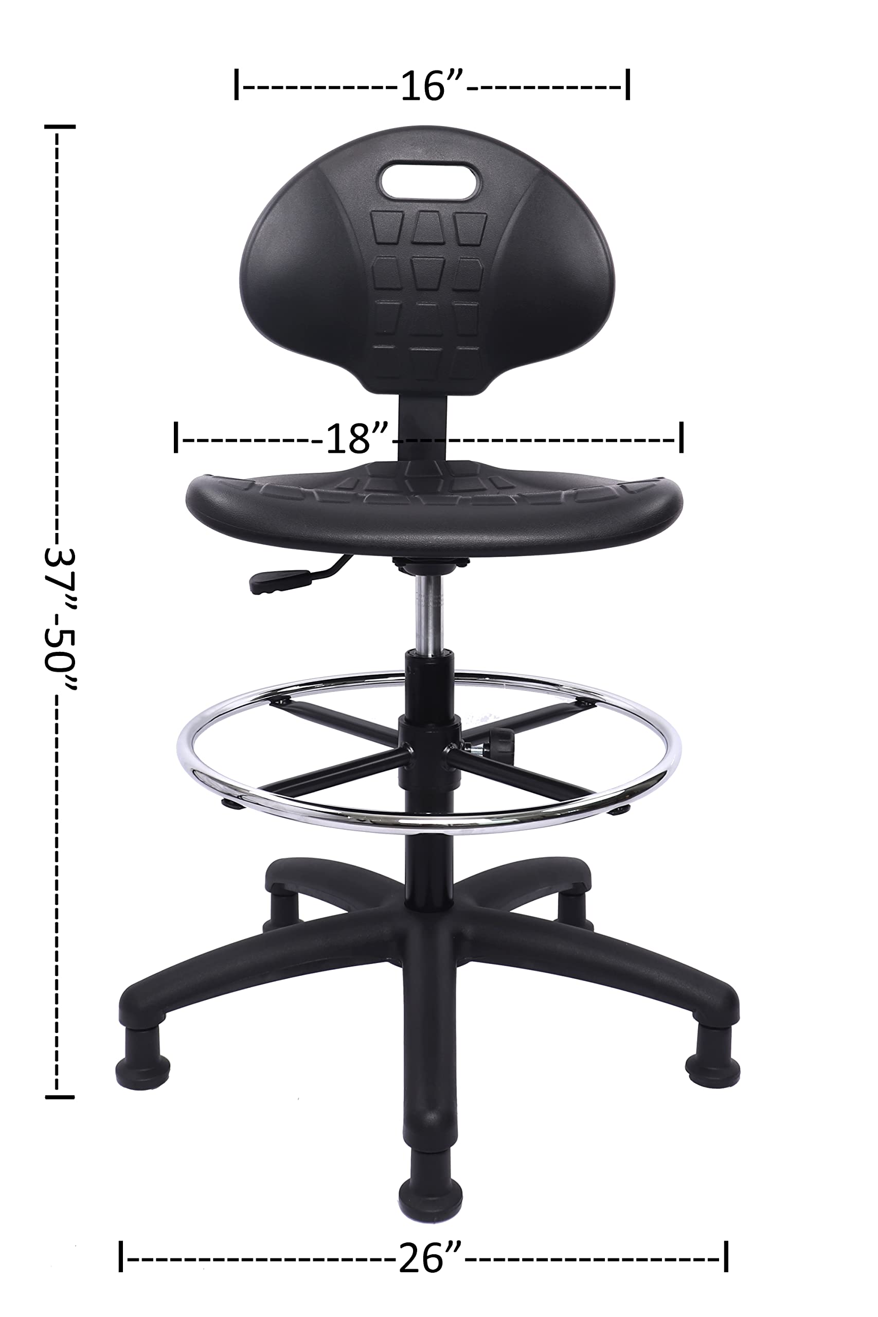 Chair Master Heavy-Duty Polyurethane Drafting Stool with Footring