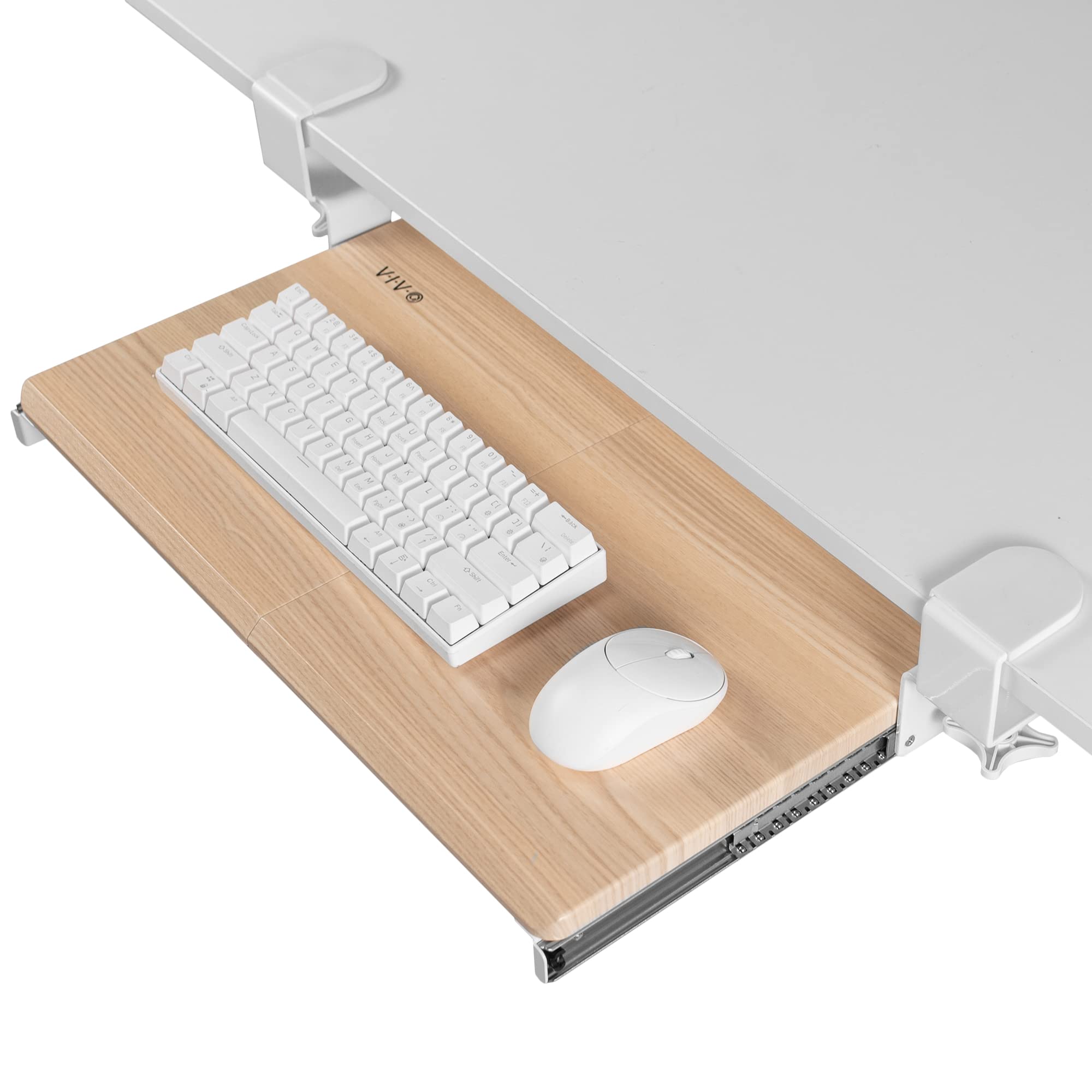 VIVO Clamp-On Under-Desk Pull-Out Keyboard and Mouse Tray