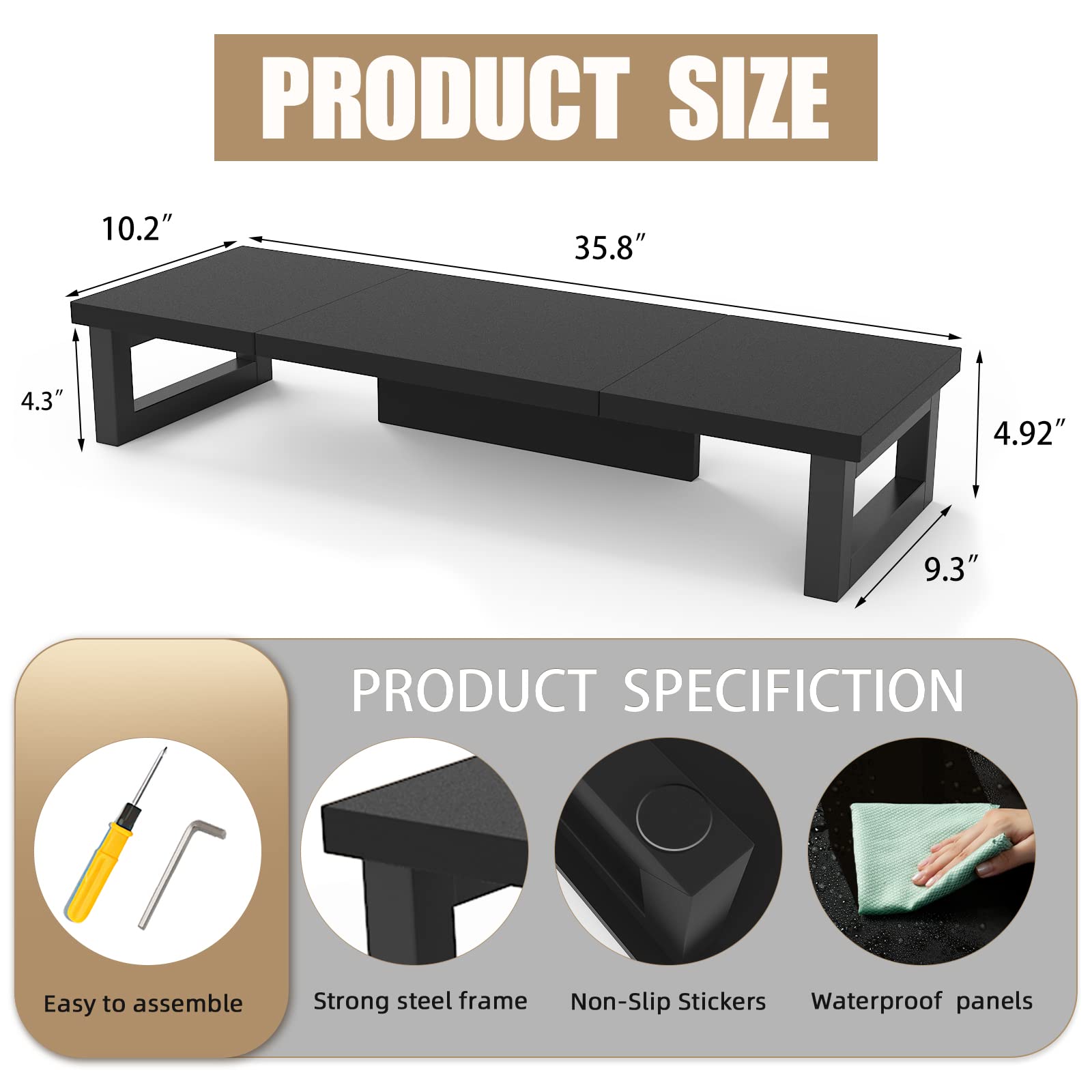WESTREE Multi-Purpose Monitor Riser and Desktop Storage Stand