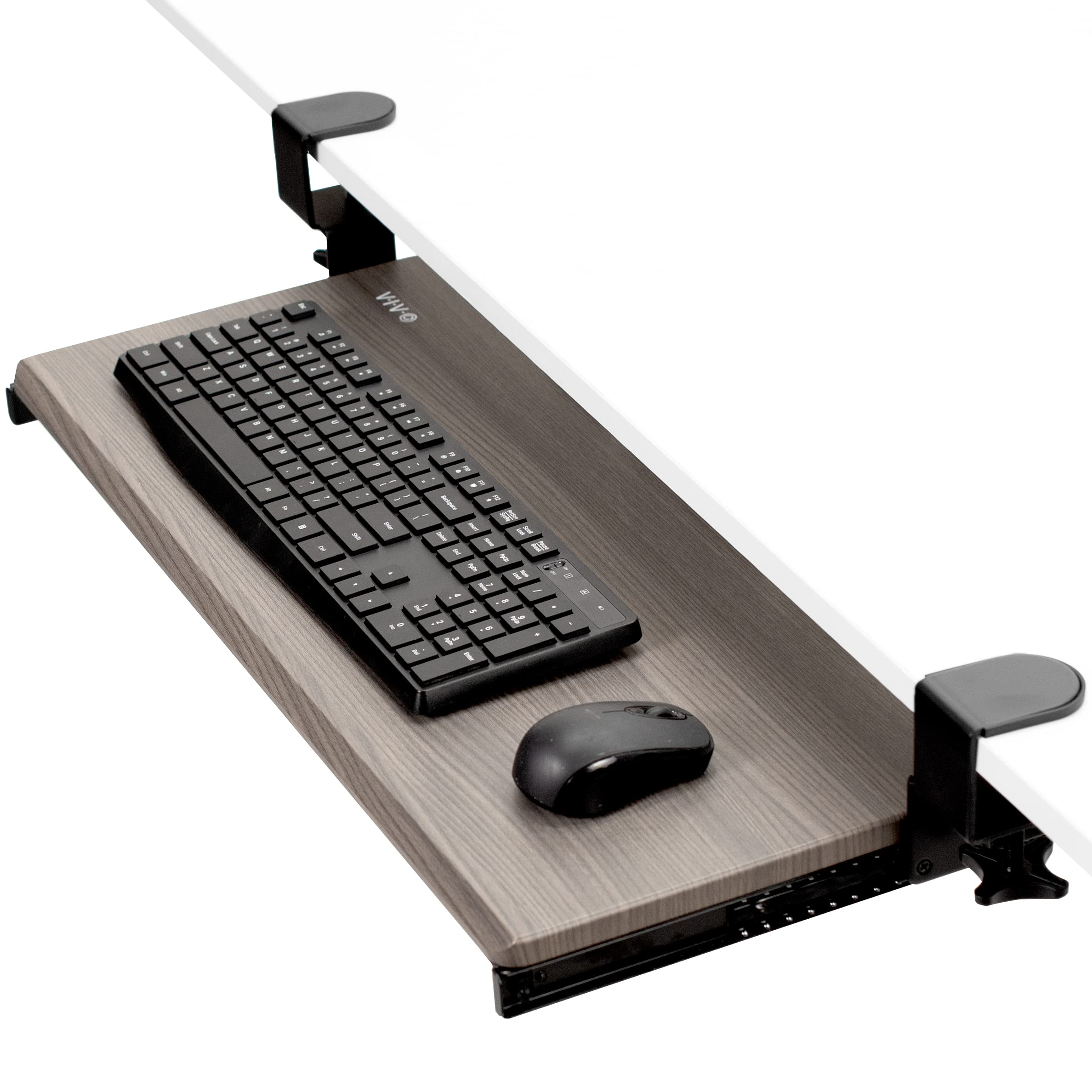 VIVO Clamp-On Under-Desk Pull-Out Keyboard and Mouse Tray