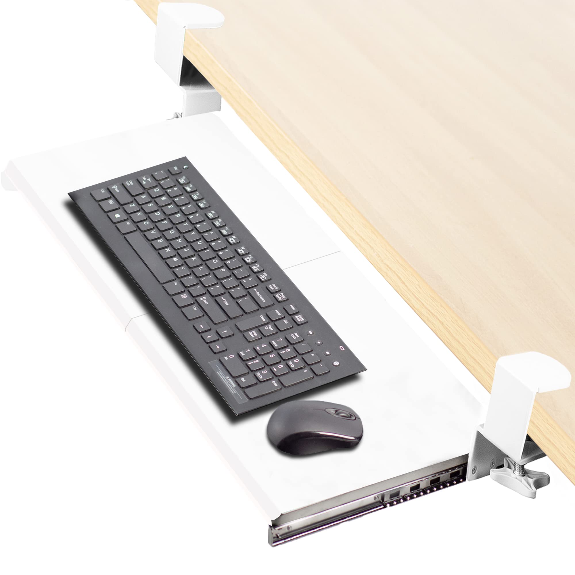 VIVO Clamp-On Under-Desk Pull-Out Keyboard and Mouse Tray