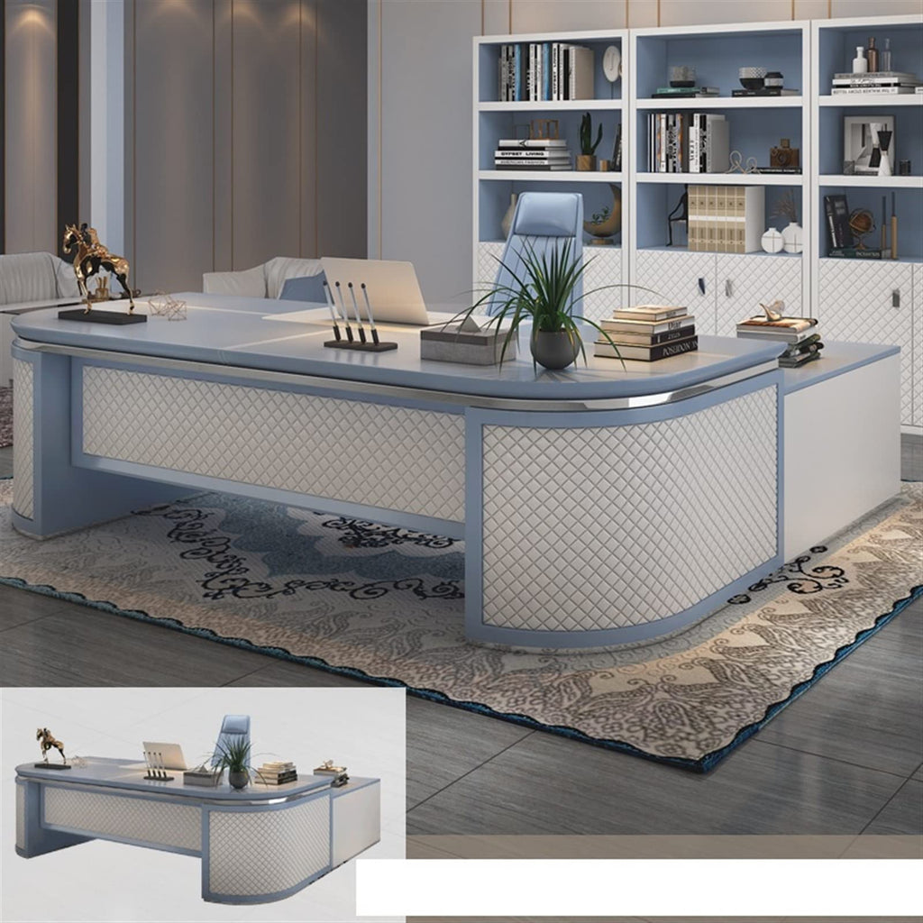 DQXWJZOTPO L Shaped Desk Luxury Boss Table Simple Office President Atmosphere Chair Combination Furniture