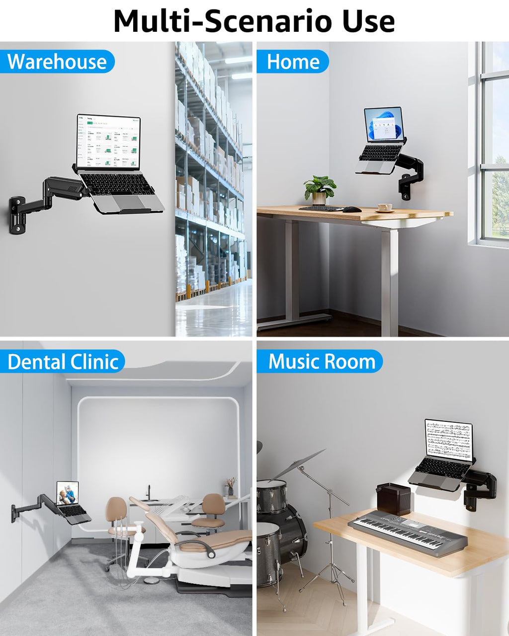 MOUNTUP Laptop Mount for Home and Office Workstations