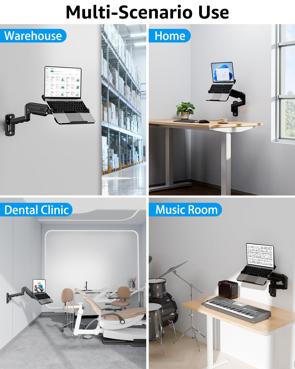 MOUNTUP Laptop Mount for Home and Office Workstations
