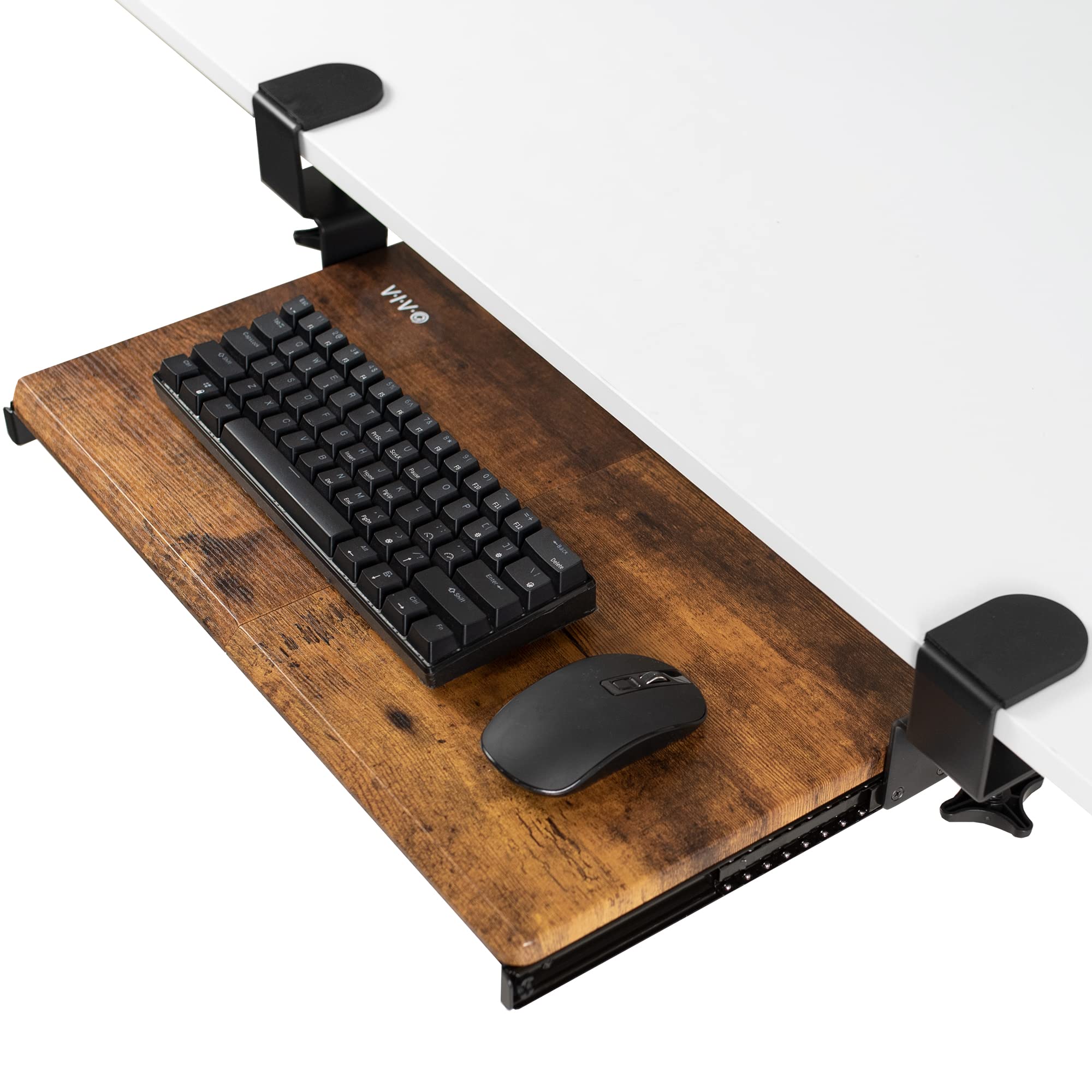 VIVO Clamp-On Under-Desk Pull-Out Keyboard and Mouse Tray