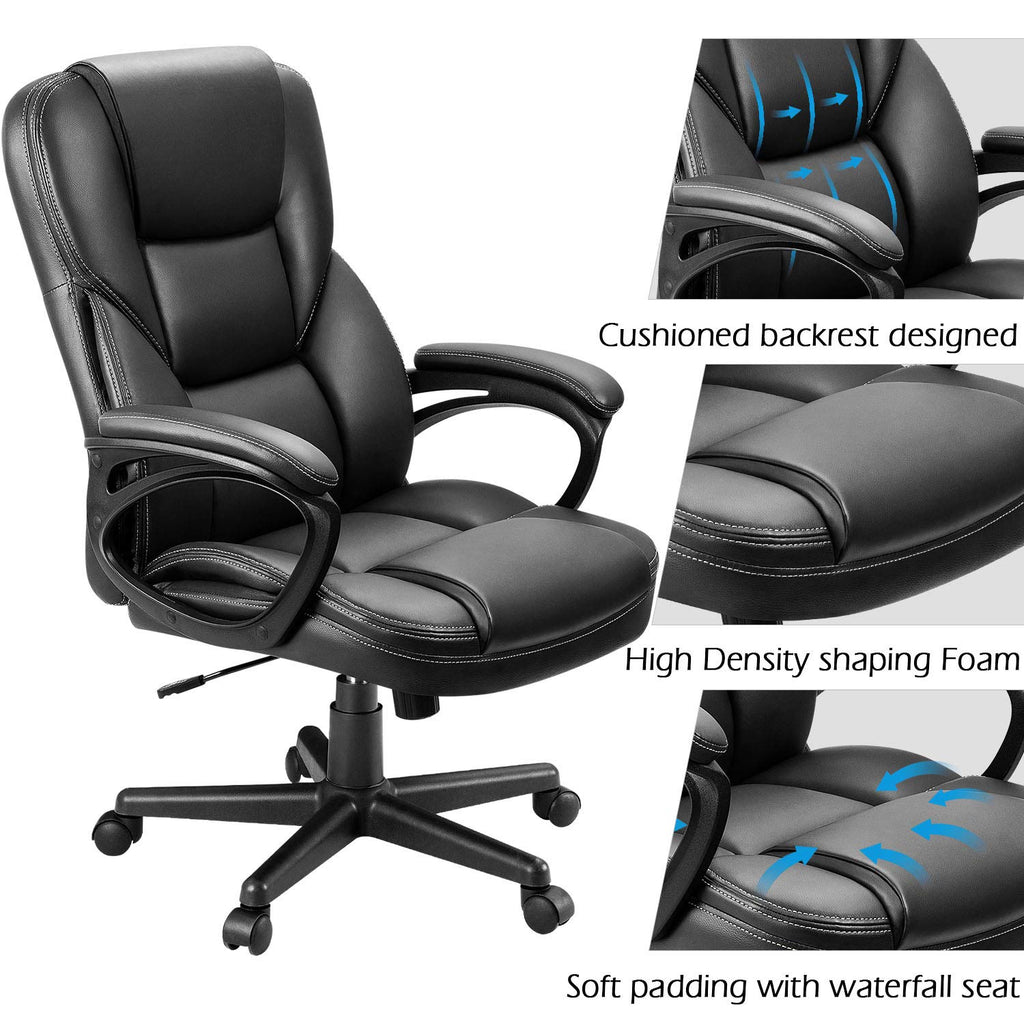 Furmax Office Executive Chair High Back Adjustable Managerial Home Desk Chair, Swivel Computer PU Leather Chair