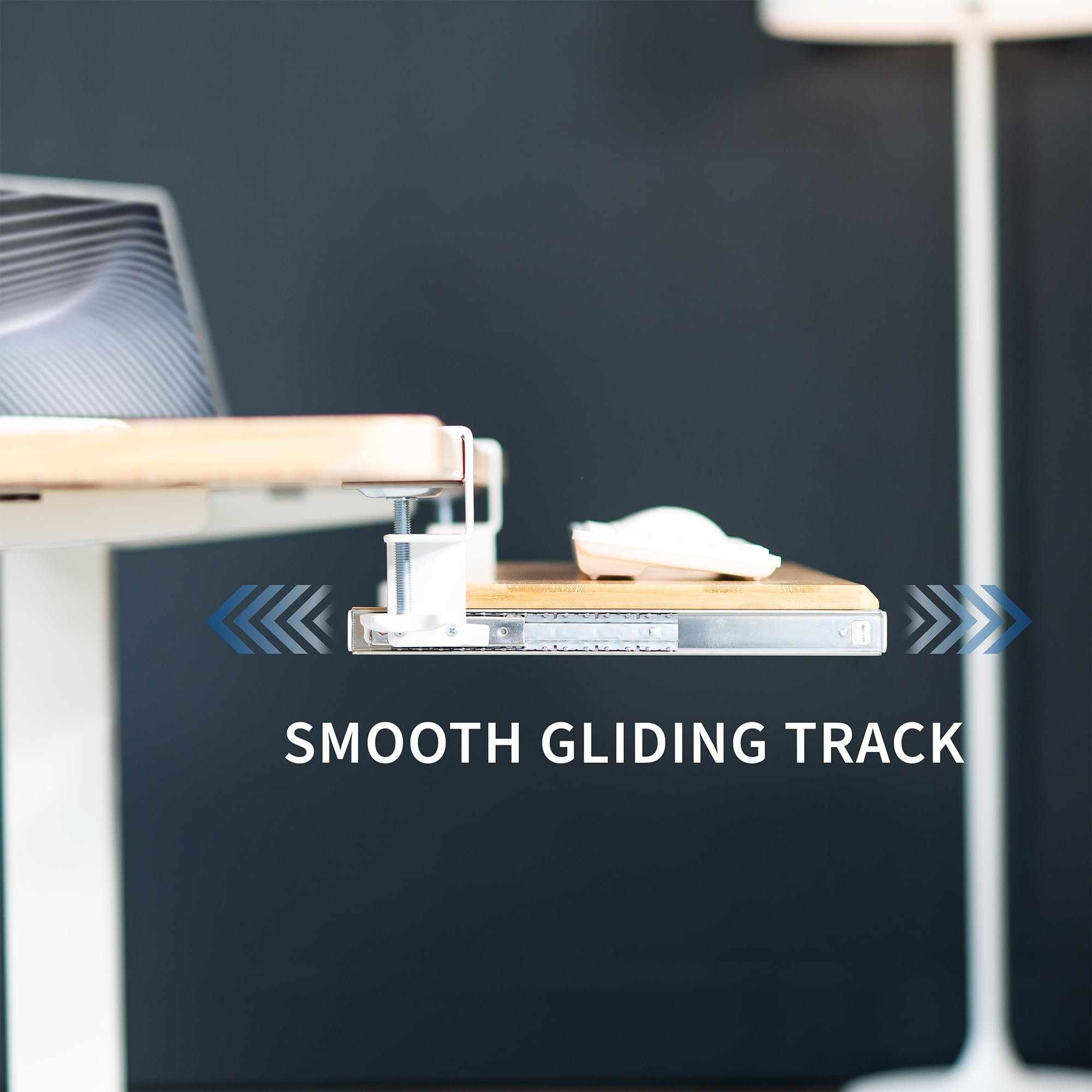 VIVO Clamp-On Under-Desk Pull-Out Keyboard and Mouse Tray