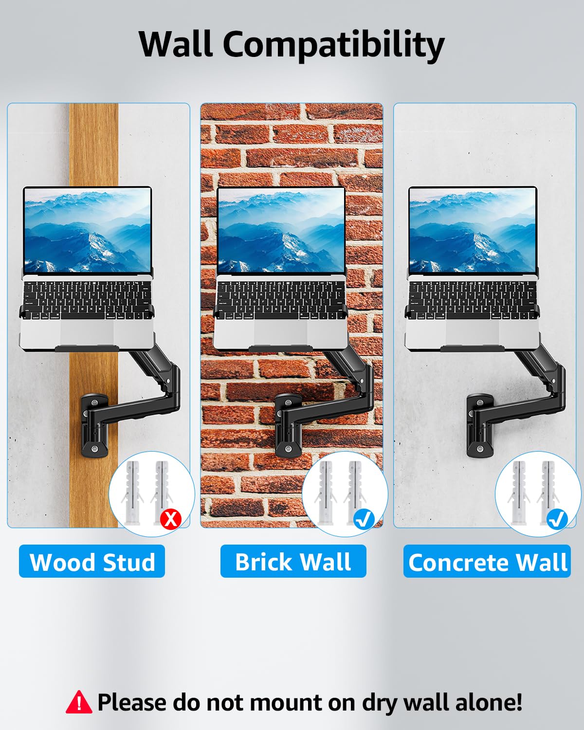 MOUNTUP Laptop Mount for Home and Office Workstations