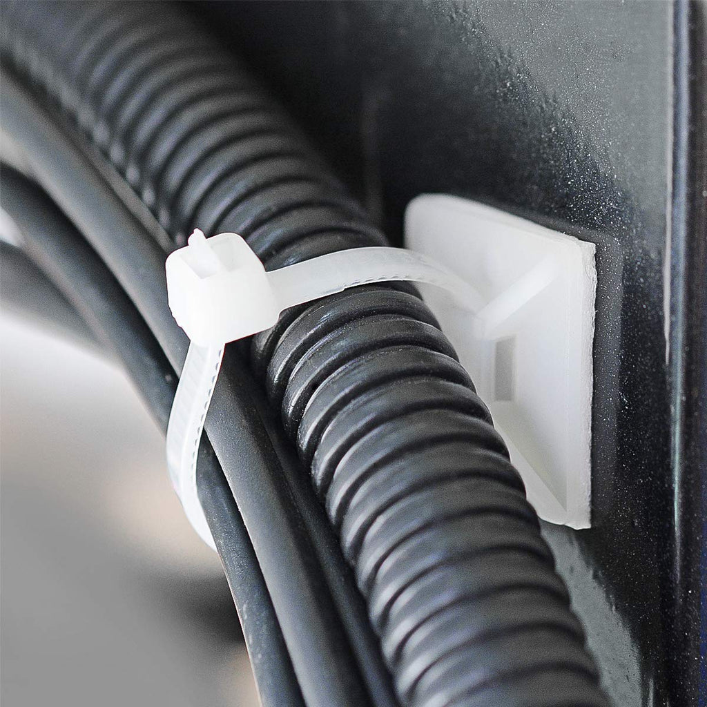 XHF 3/4-Inch Self-Adhesive Cable Tie Mounts, 100-Piece Set