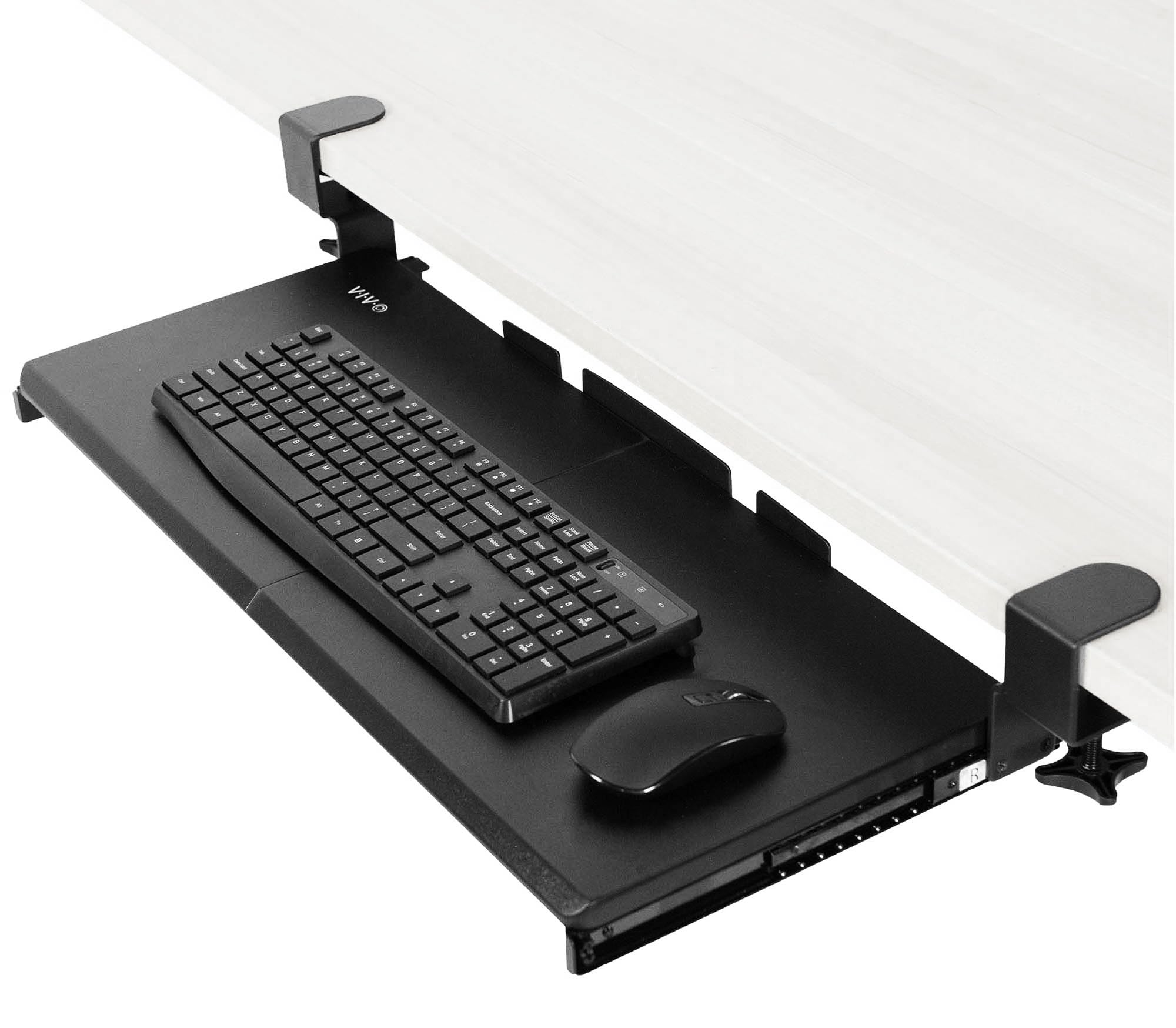 VIVO Clamp-On Under-Desk Pull-Out Keyboard and Mouse Tray