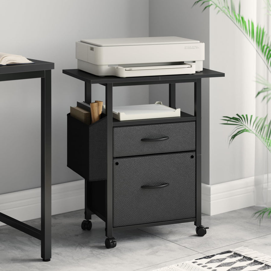 GYIIYUO 24-Inch Mobile 2-Drawer File Cabinet and Printer Stand