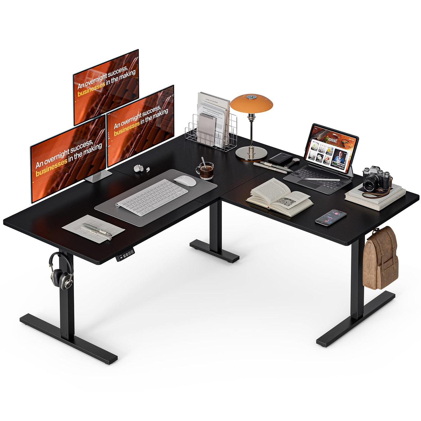Grandder L-Shaped Height-Adjustable Standing Office Desk