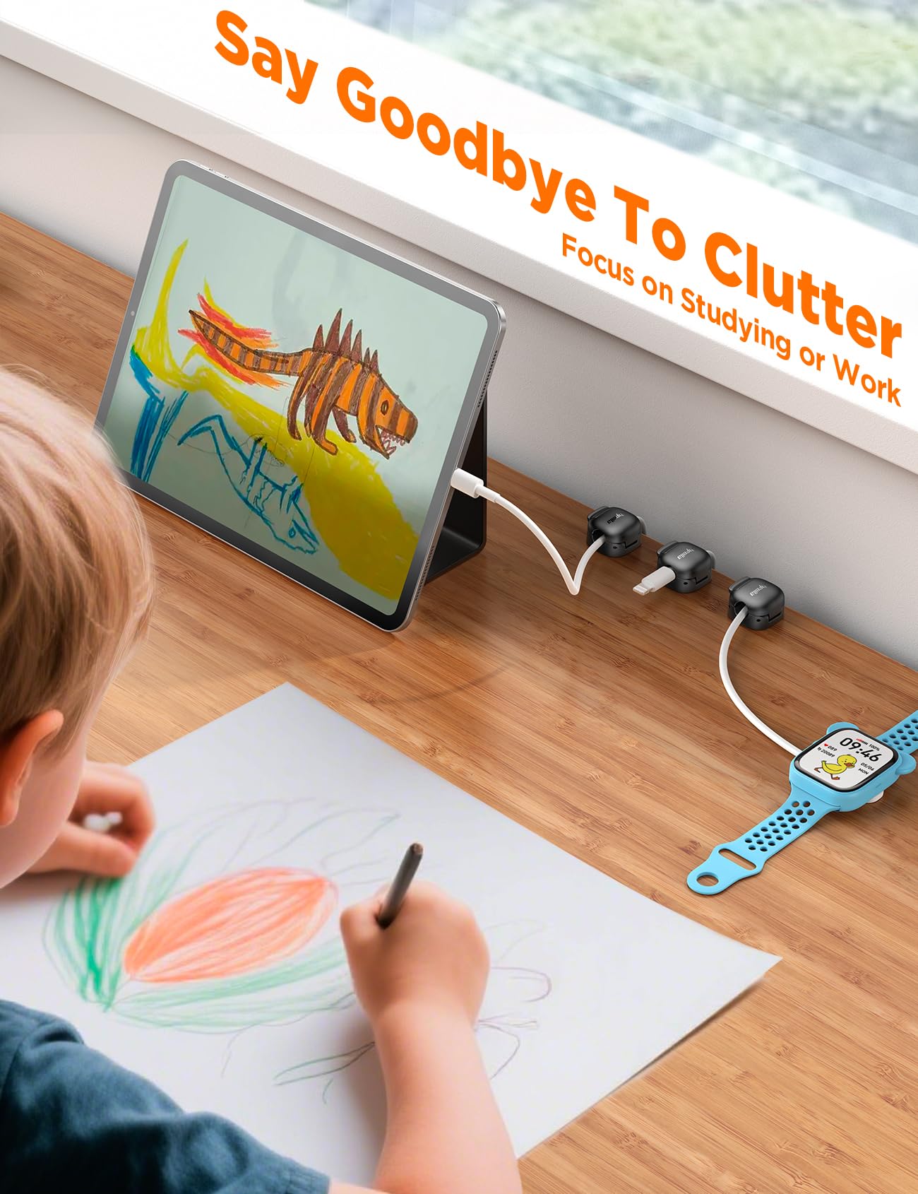 Chfeila Dual-Spring Cord Organizer with Secure Clasp
