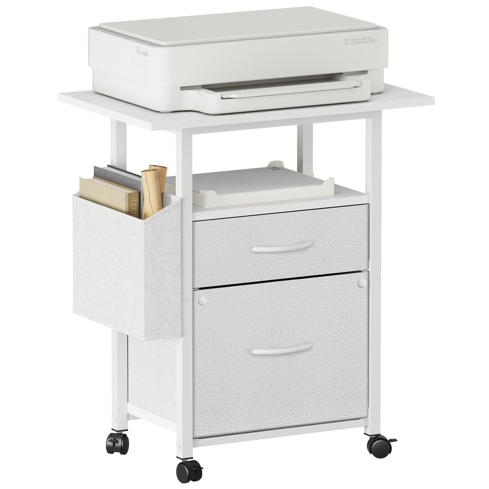 GYIIYUO 24-Inch Mobile 2-Drawer File Cabinet and Printer Stand