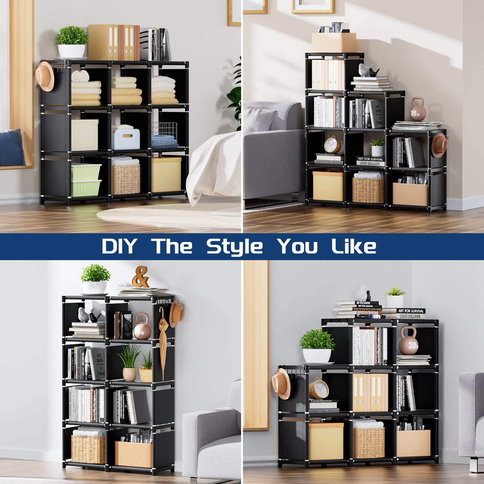Mavivegue Freestanding Bookshelf for Home and Office Storage