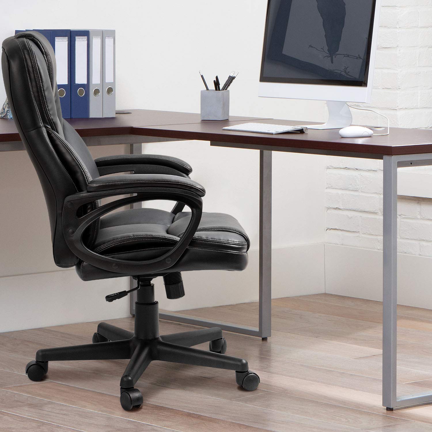 Furmax Office Executive Chair High Back Adjustable Managerial Home Desk Chair, Swivel Computer PU Leather Chair