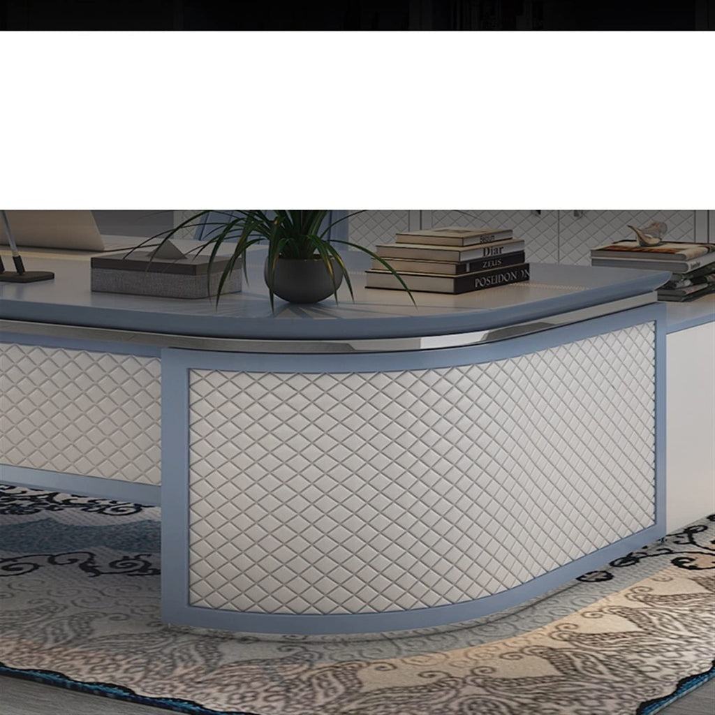 DQXWJZOTPO L Shaped Desk Luxury Boss Table Simple Office President Atmosphere Chair Combination Furniture
