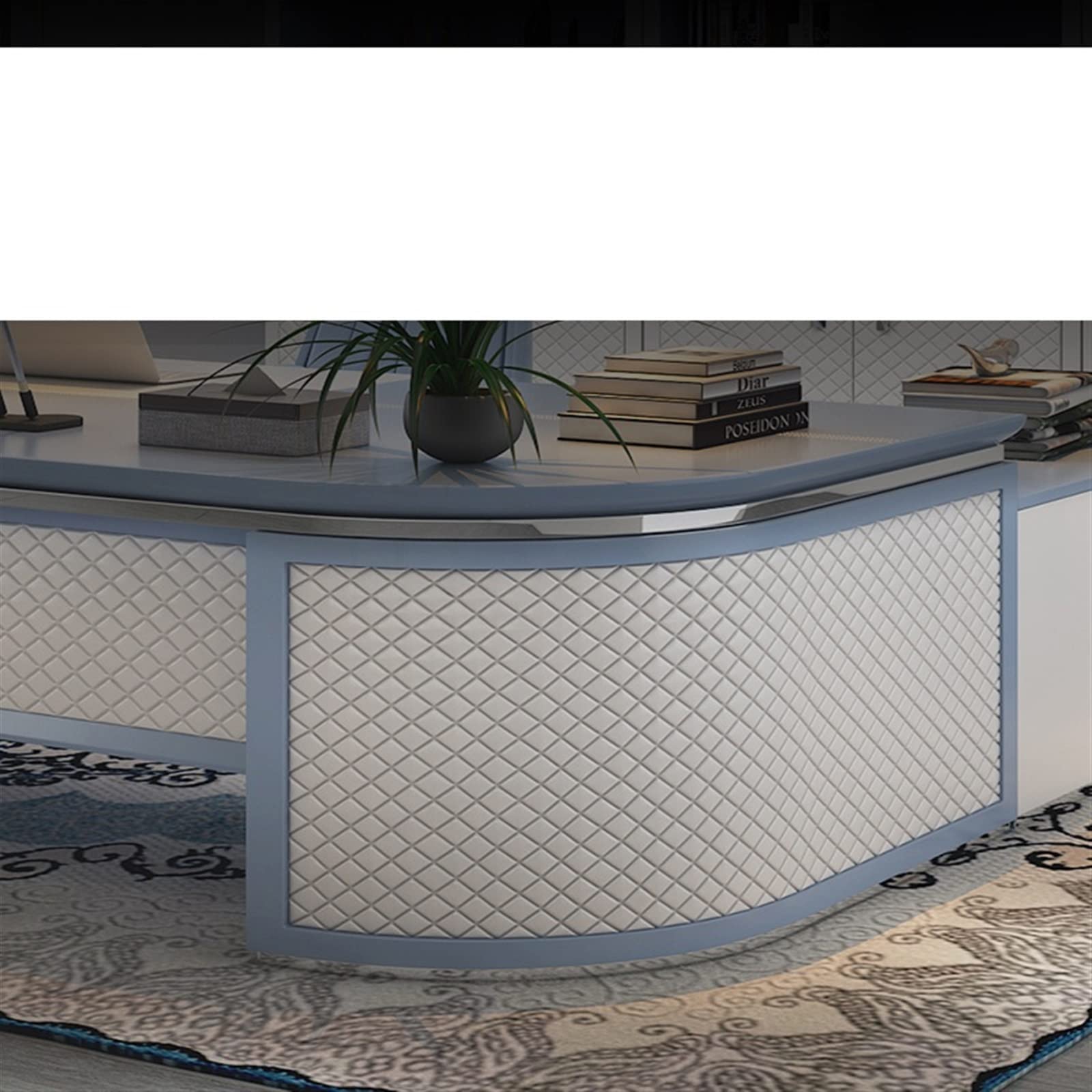 DQXWJZOTPO L Shaped Desk Luxury Boss Table Simple Office President Atmosphere Chair Combination Furniture