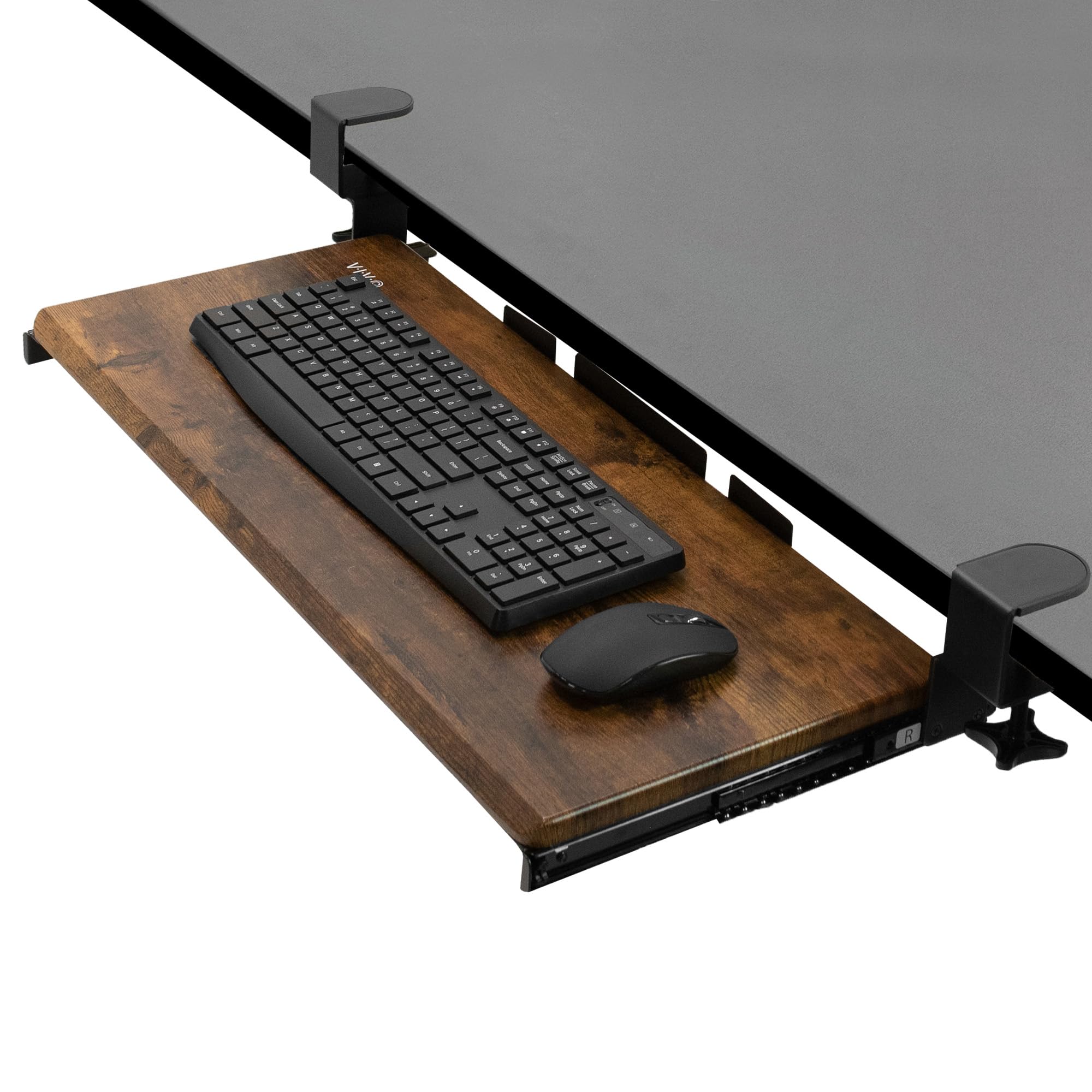 VIVO Clamp-On Under-Desk Pull-Out Keyboard and Mouse Tray