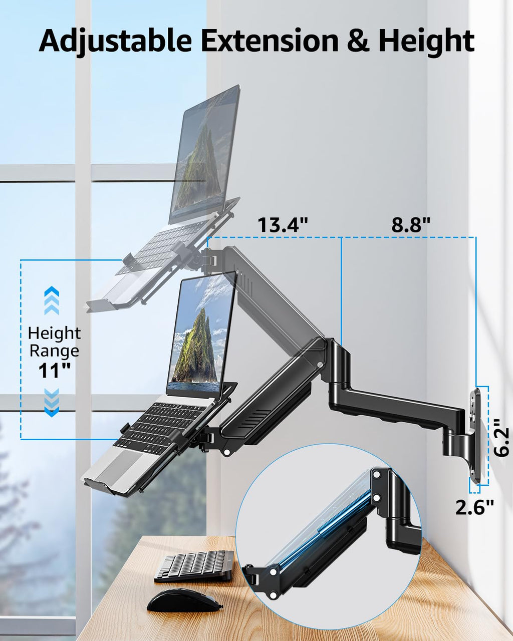 MOUNTUP Laptop Mount for Home and Office Workstations