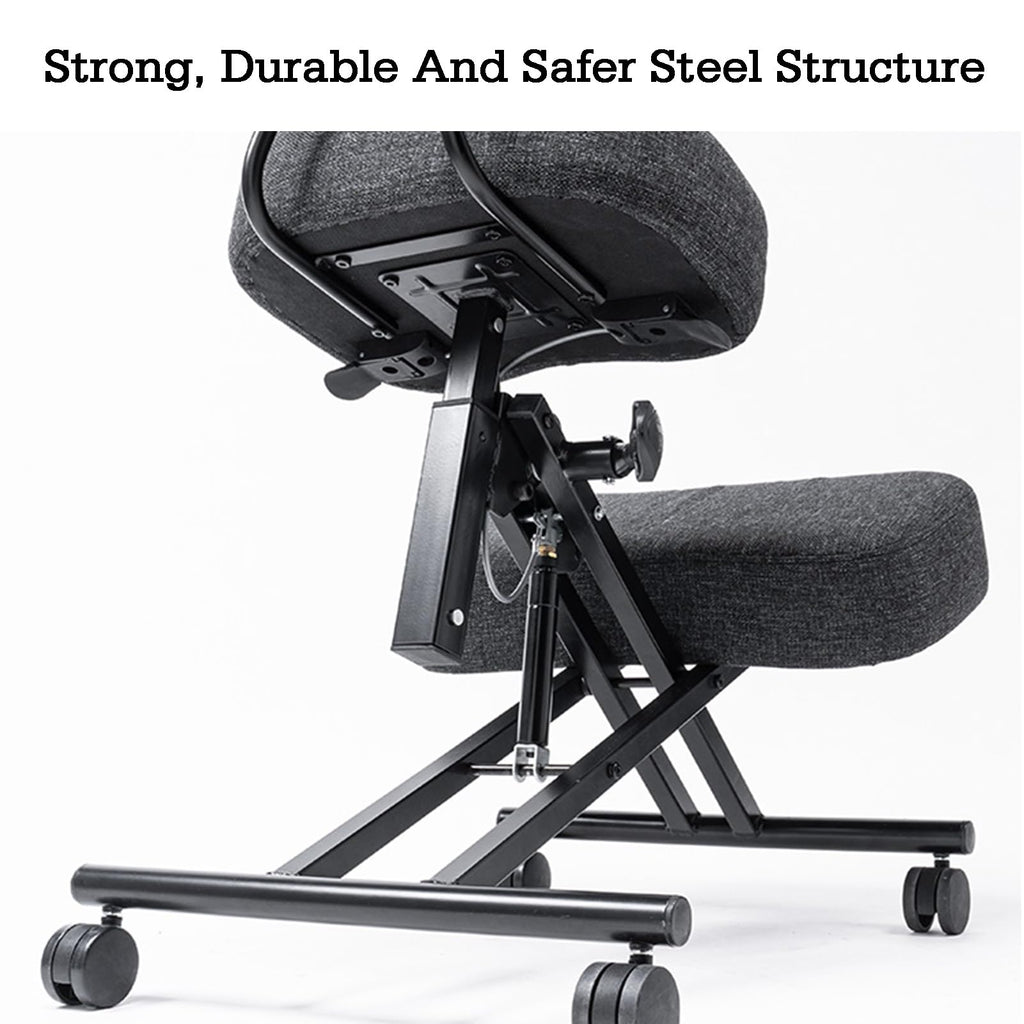 Height Adjustable Kneeling Stool Office Chair for Back & Neck Pain Relief, Ergonomic Design for Improved Posture, Ideal for Home & Office Use, Comfortable PC Desk Chair