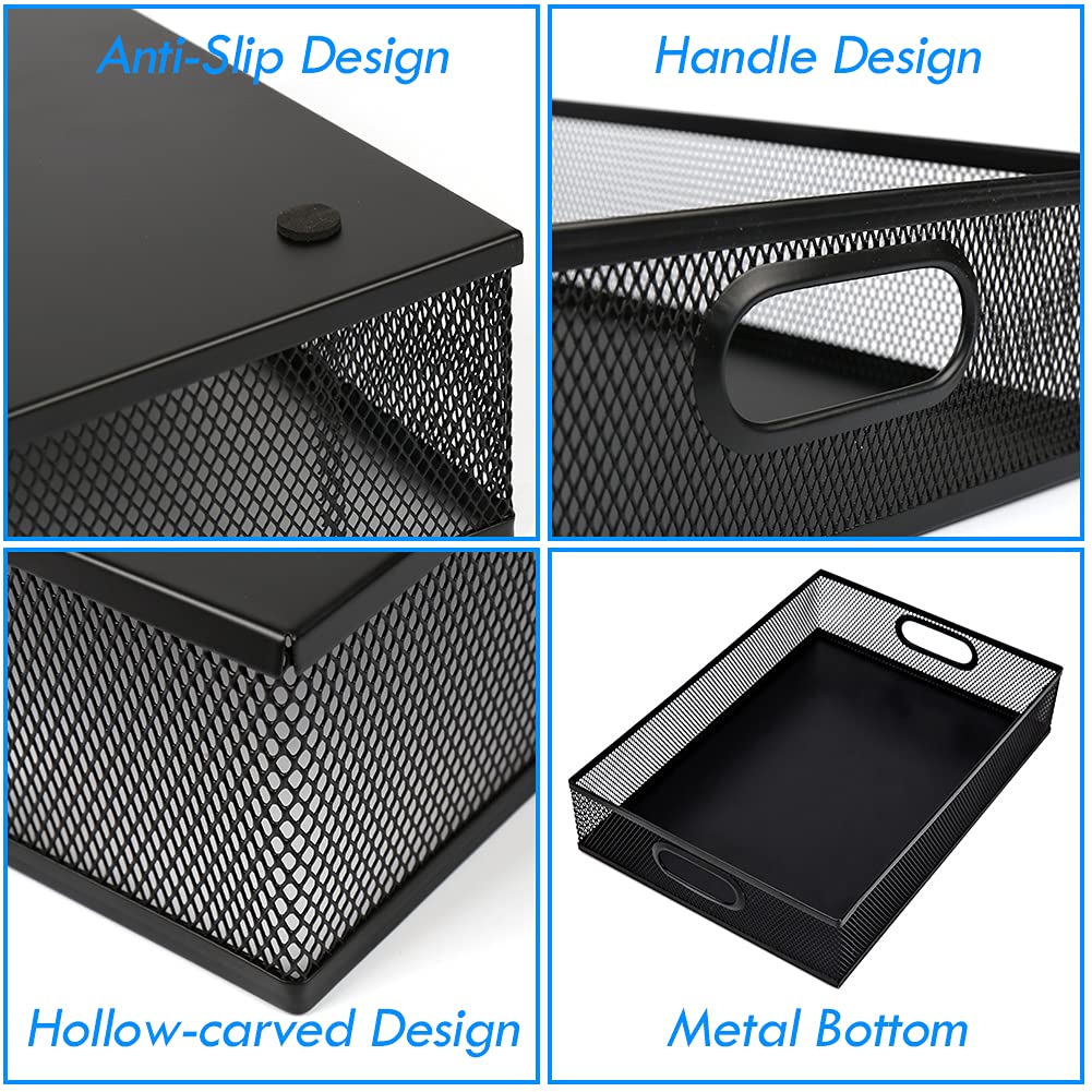 EsOfficce Black Metal Mesh Desk Drawer Organizer