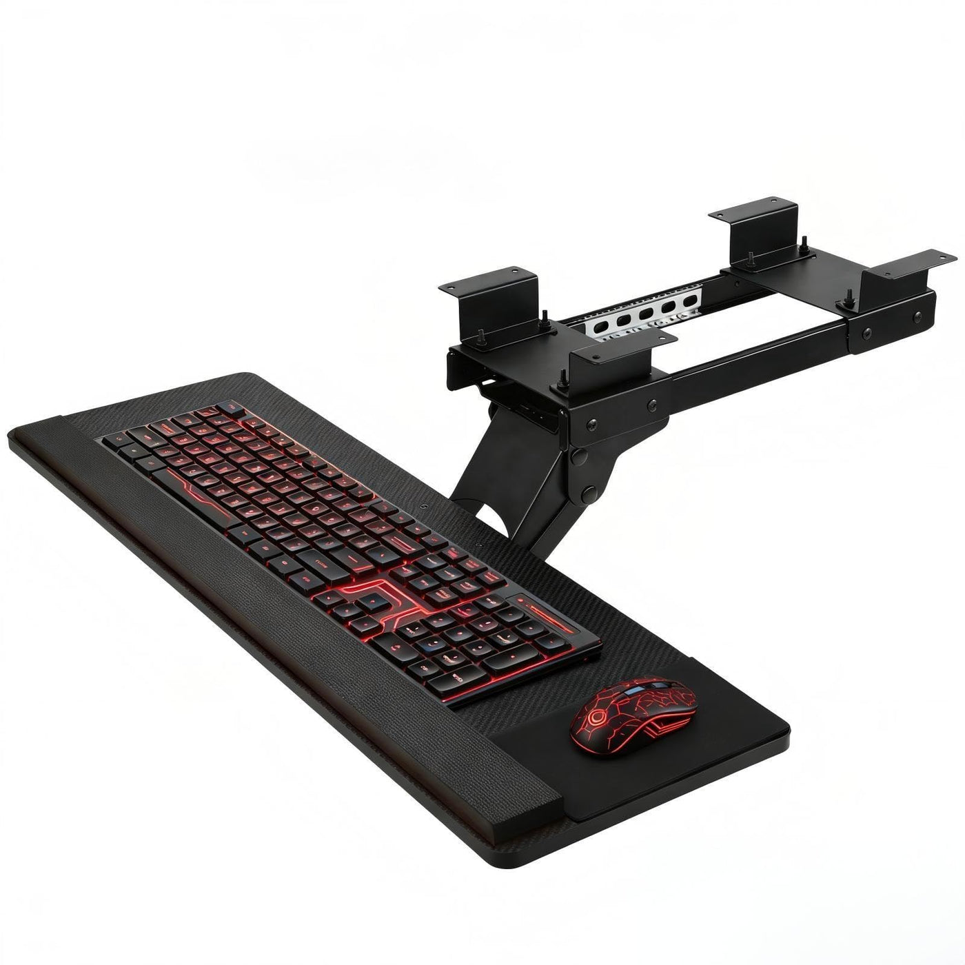 360° Adjustable Under-Desk Keyboard Tray with Wrist Rest