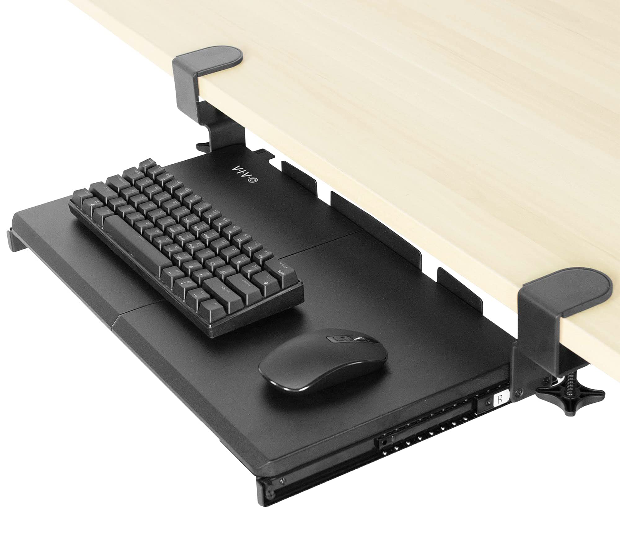 VIVO Clamp-On Under-Desk Pull-Out Keyboard and Mouse Tray
