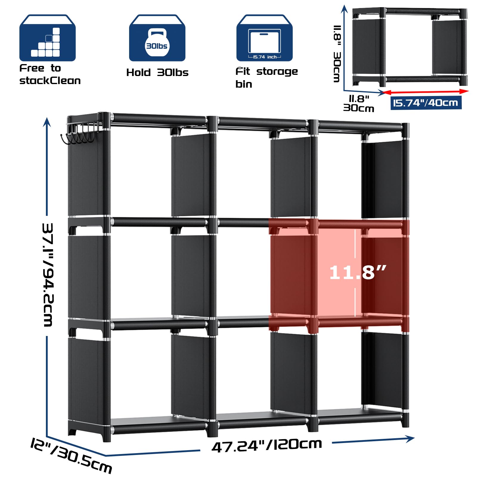 Mavivegue Freestanding Bookshelf for Home and Office Storage