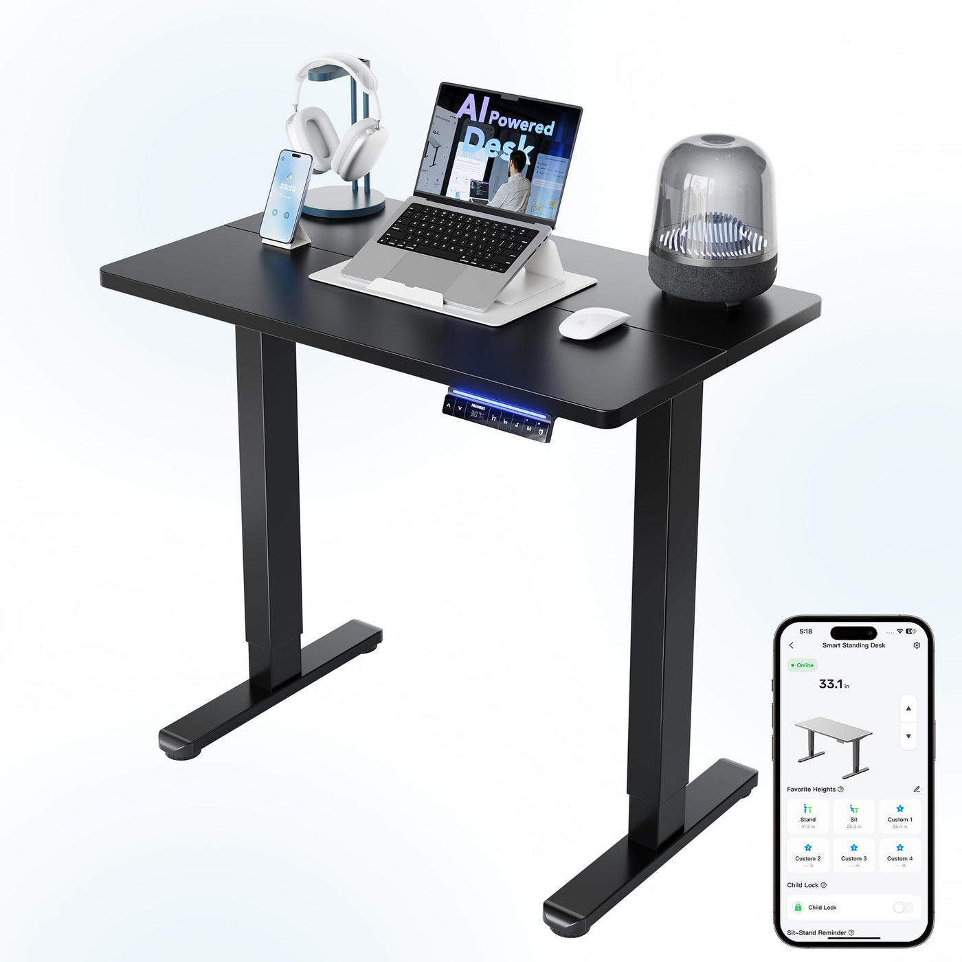 HUANUO Height-Adjustable Standing Desk for Home Office
