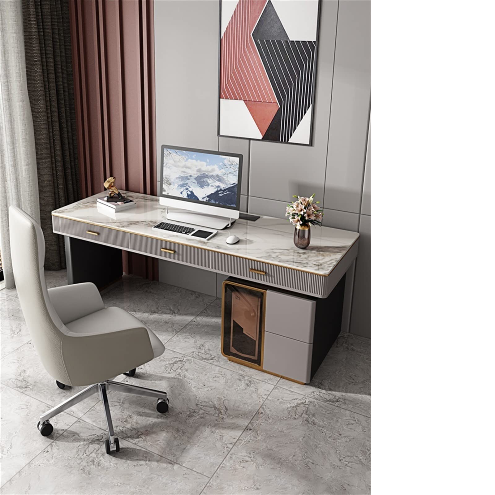 TRABVVIJSC L Shaped Desk Desk Minimalist Luxury Desktop Computer Home Study High-end Boss