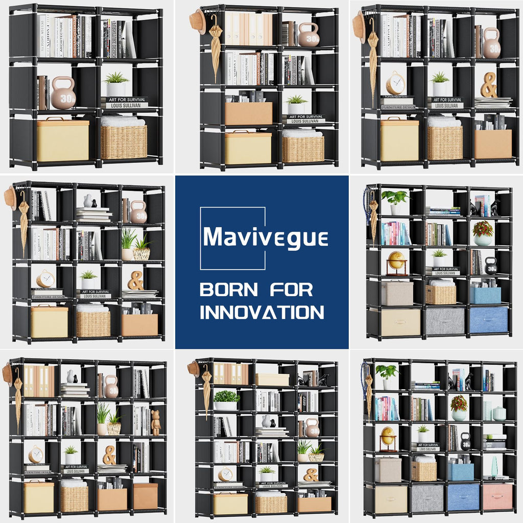 Mavivegue Freestanding Bookshelf for Home and Office Storage